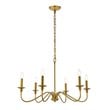 Living District Rohan 6-Light Transitional Metal Chandelier in Brass Finish