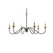 Living District Rohan 6-Light Transitional Metal Chandelier - Brass/Black Finish