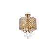 Living District Elise 4-Light Transitional Metal Flush Mount in Brass Finish