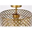 Living District Elise 4-Light Transitional Metal Flush Mount in Brass Finish