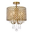 Living District Elise 4-Light Transitional Metal Flush Mount in Brass Finish