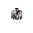 Living District Elise 4-Light Transitional Metal Flush Mount in Black Finish
