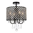 Living District Elise 4-Light Transitional Metal Flush Mount in Black Finish