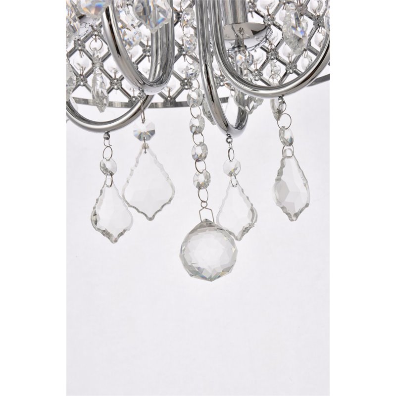 Living District Elise 4-Light Transitional Metal Flush Mount in Chrome Finish