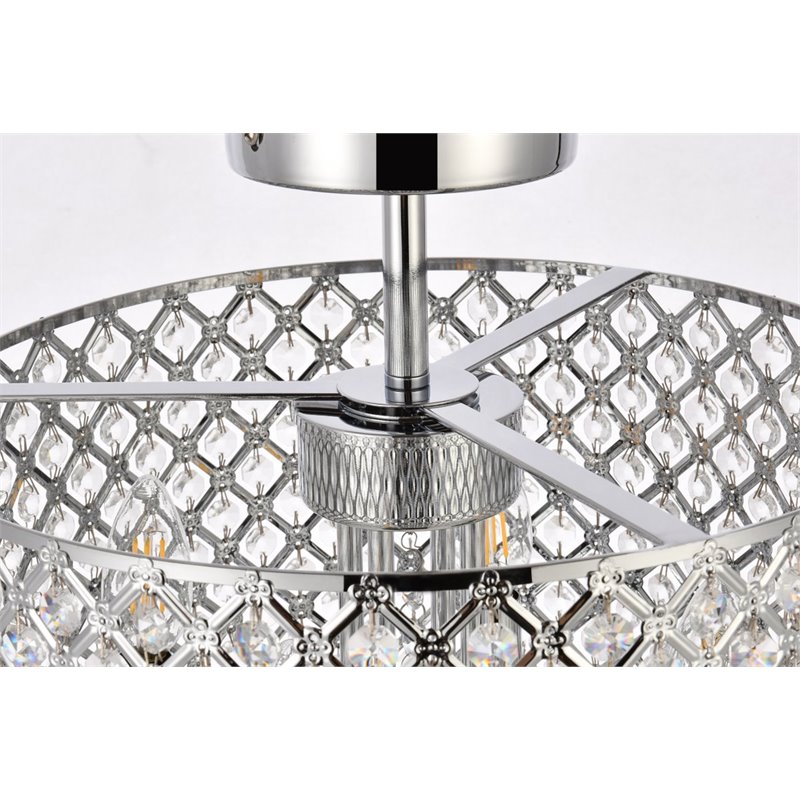 Living District Elise 4-Light Transitional Metal Flush Mount in Chrome Finish