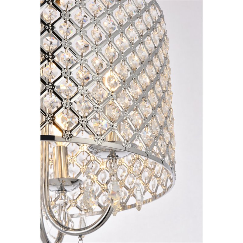 Living District Elise 4-Light Transitional Metal Flush Mount in Chrome Finish