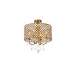 Living District Elise 4-Light Transitional Metal Flush Mount in Brass Finish