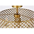 Living District Elise 4-Light Transitional Metal Flush Mount in Brass Finish