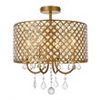 Living District Elise 4-Light Transitional Metal Flush Mount in Brass Finish