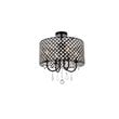 Living District Elise 4-Light Transitional Metal Flush Mount in Black Finish