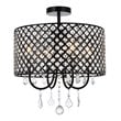 Living District Elise 4-Light Transitional Metal Flush Mount in Black Finish