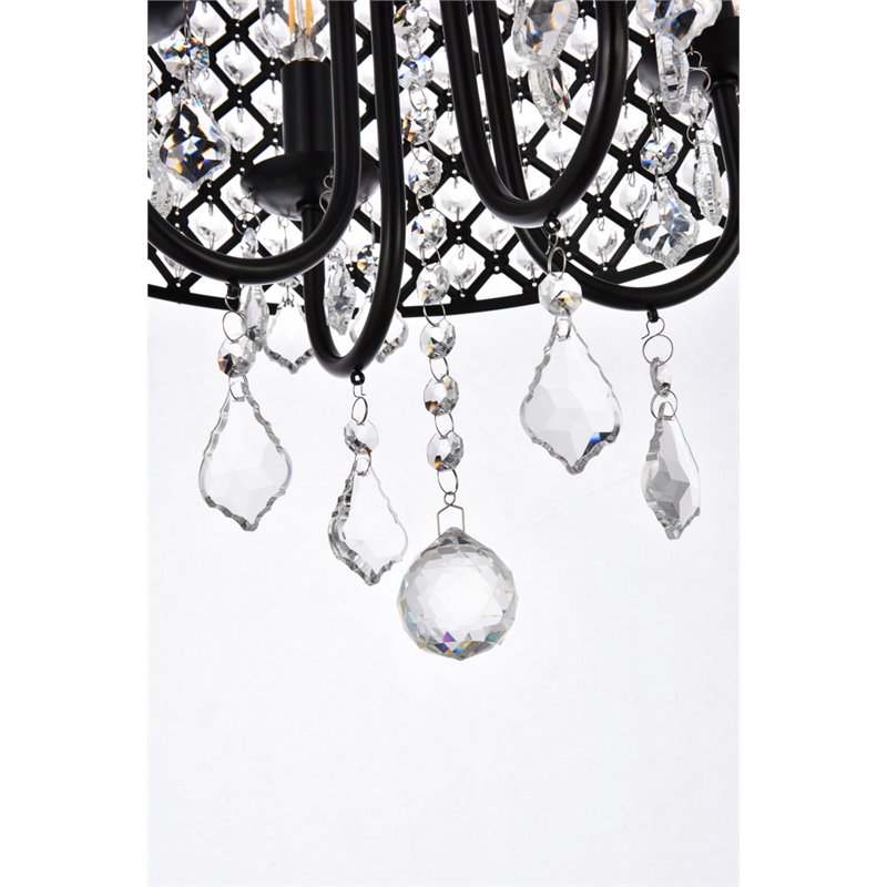 Living District Elise 4-Light Transitional Metal Pendant in Black Finish