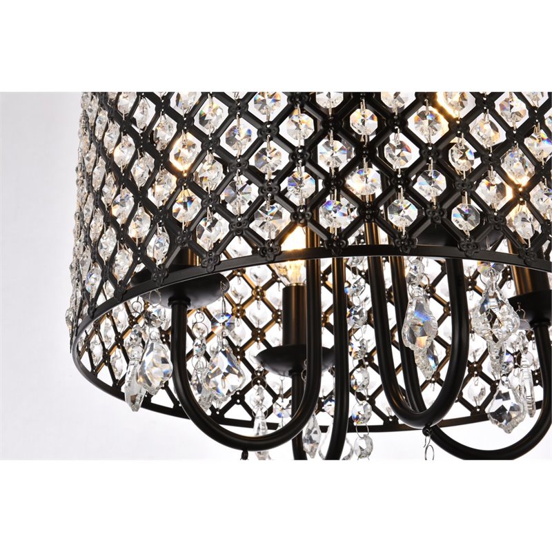 Living District Elise 4-Light Transitional Metal Pendant in Black Finish