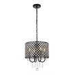 Living District Elise 4-Light Transitional Metal Pendant in Black Finish
