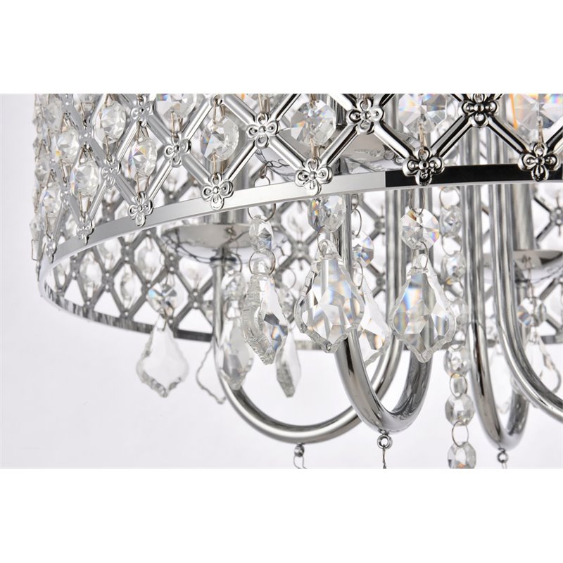 Living District Elise 4-Light Transitional Metal Pendant in Chrome Finish