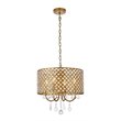 Living District Elise 4-Light Transitional Metal Pendant in Brass Finish