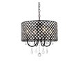 Living District Elise 4-Light Transitional Metal Pendant in Black Finish