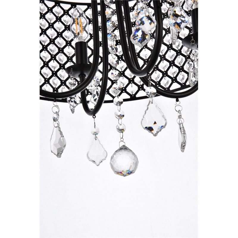 Living District Elise 4-Light Transitional Metal Pendant in Black Finish