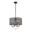 Living District Elise 4-Light Transitional Metal Pendant in Black Finish