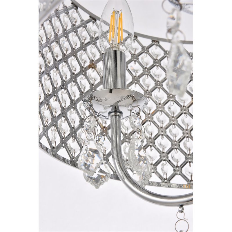 Living District Elise 4-Light Transitional Metal Pendant in Chrome Finish