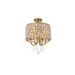 Living District Elise 4-Light Transitional Style Metal Flush Mount in Brass