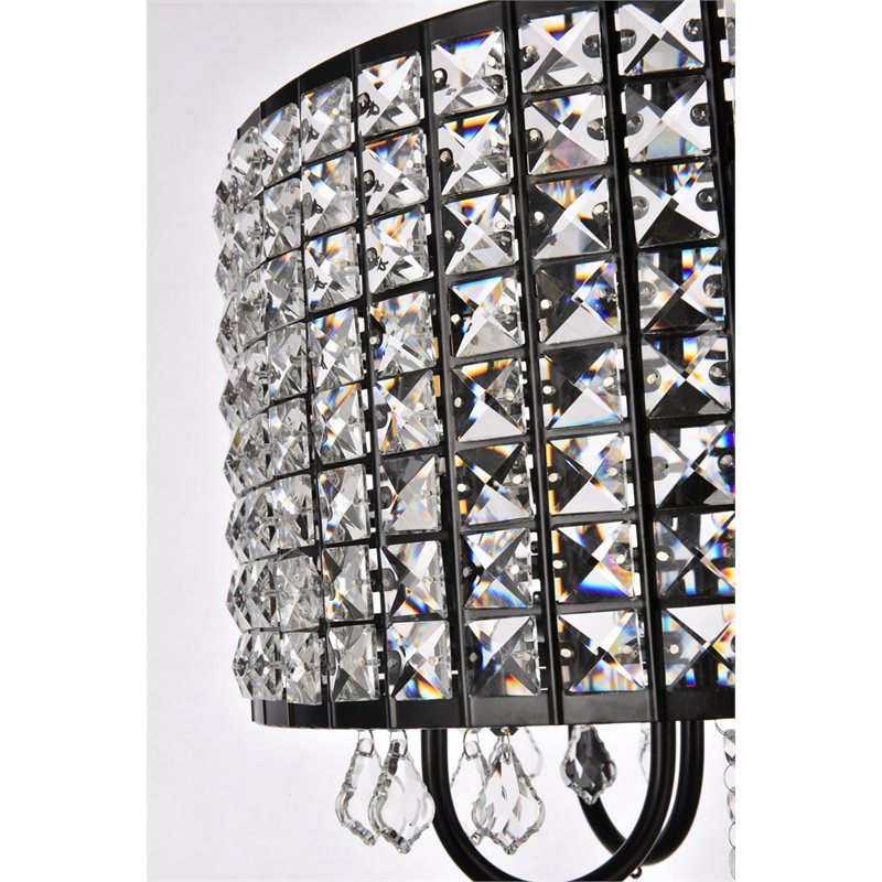 Living District Elise 4-Light Transitional Style Metal Flush Mount in Black