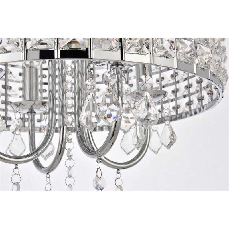 Living District Elise 4-Light Transitional Style Metal Flush Mount in Chrome