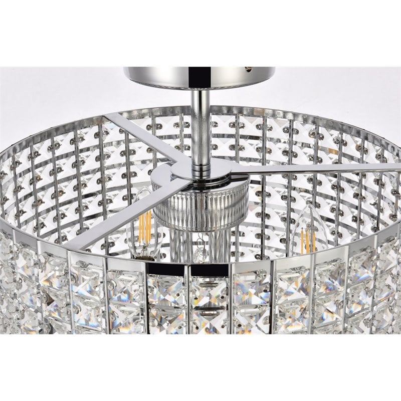 Living District Elise 4-Light Transitional Style Metal Flush Mount in Chrome