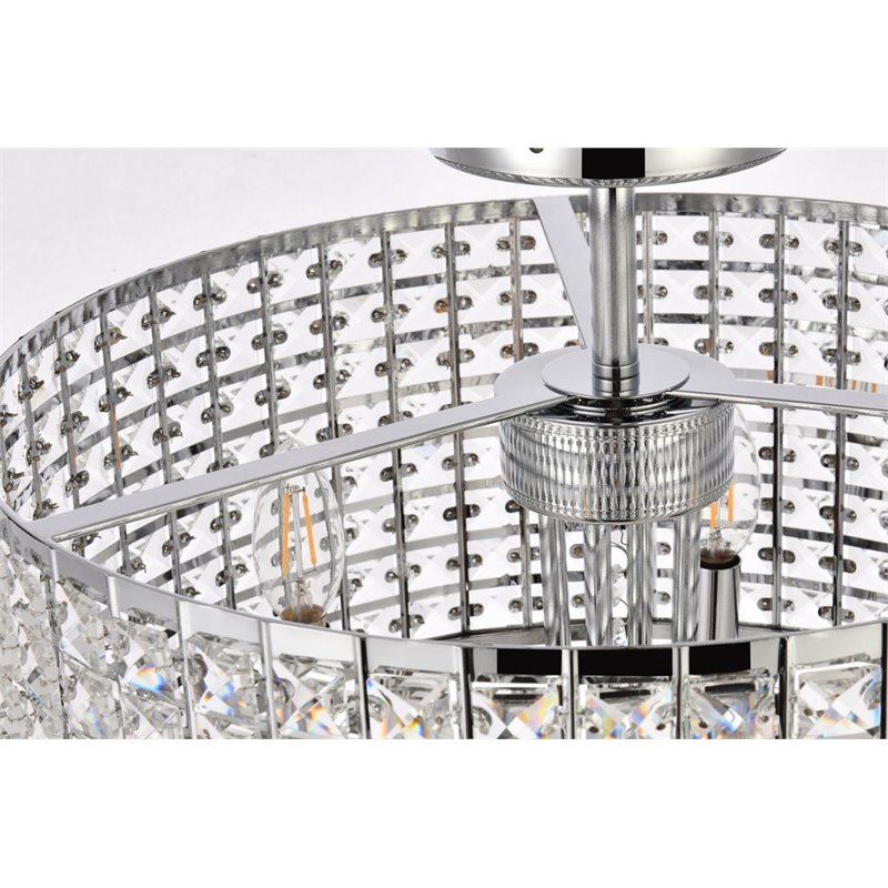 Living District Elise 4-Light Transitional Metal Flush Mount in Chrome