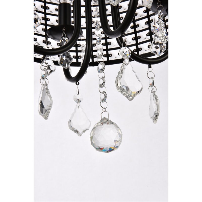 Living District Elise 4-Light Transitional Style Metal Pendant in Black