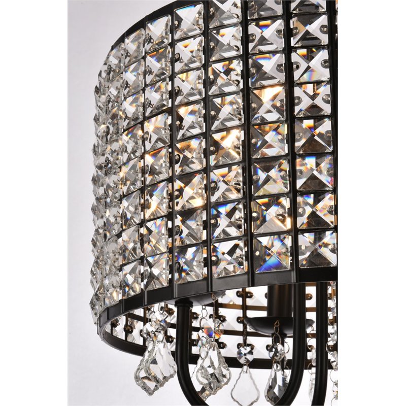 Living District Elise 4-Light Transitional Style Metal Pendant in Black