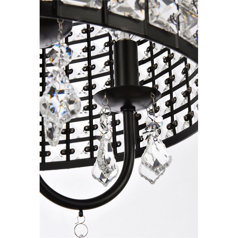 Living District Elise 4-Light Transitional Style Metal Pendant in Black