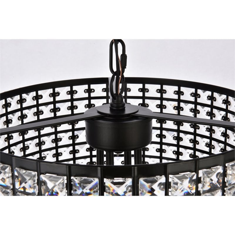 Living District Elise 4-Light Transitional Style Metal Pendant in Black