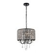 Living District Elise 4-Light Transitional Style Metal Pendant in Black
