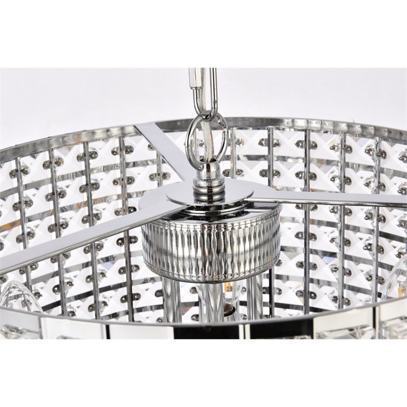 Living District Elise 4-Light Transitional Metal Pendant in Chrome