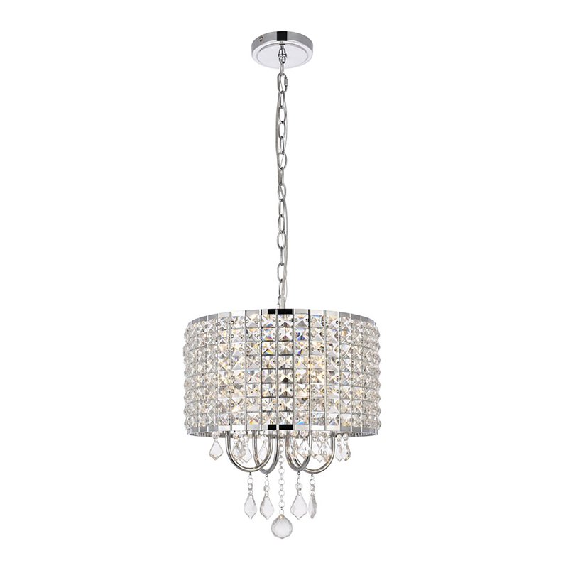Living District Elise 4-Light Transitional Metal Pendant in Chrome