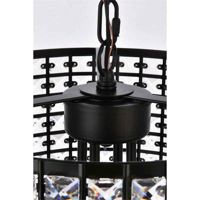 Living District Elise 4-Light Transitional Metal Pendant in Black