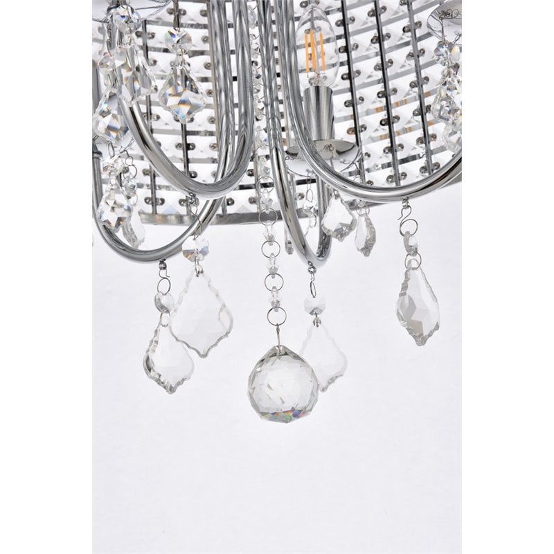 Living District Elise 4-Light Transitional Style Metal Pendant in Chrome