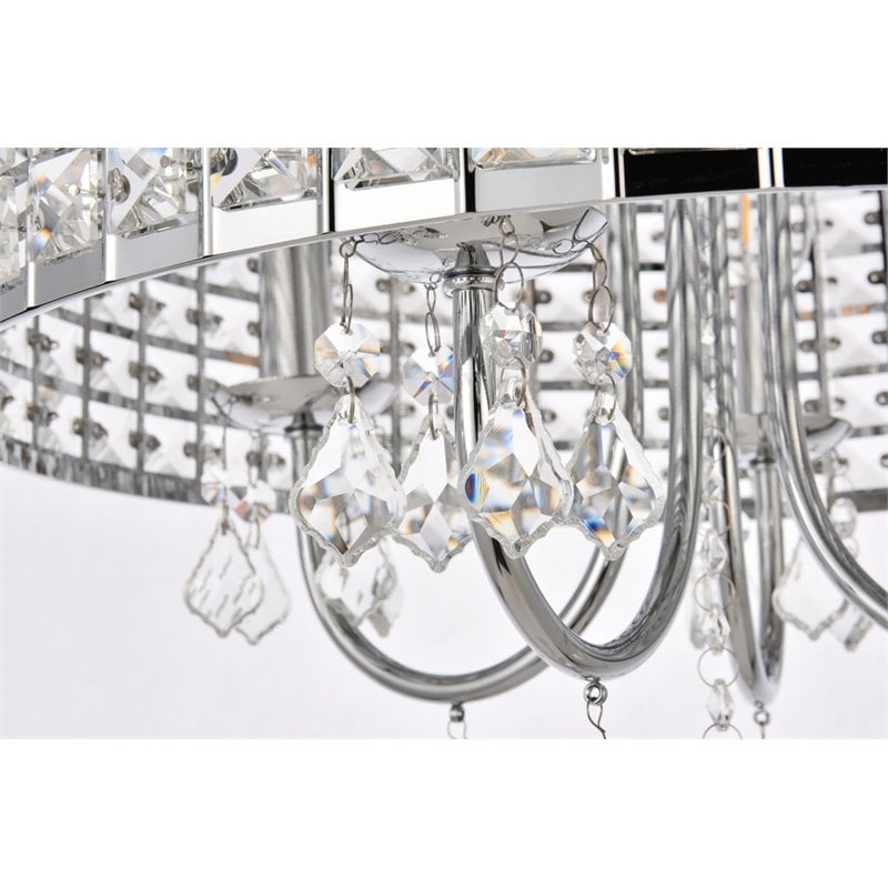 Living District Elise 4-Light Transitional Style Metal Pendant in Chrome