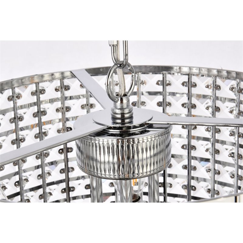Living District Elise 4-Light Transitional Style Metal Pendant in Chrome