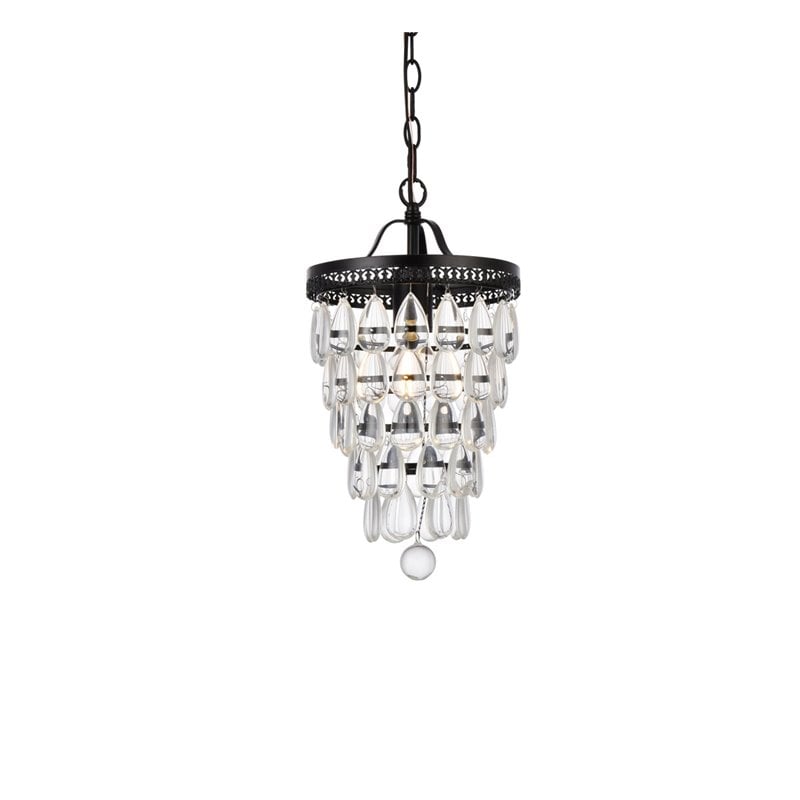 Living District Reese 1-Light Transitional Metal Pendant in Black