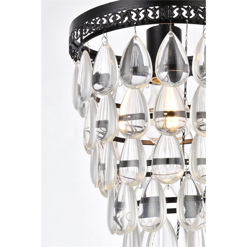 Living District Reese 1-Light Transitional Metal Pendant in Black