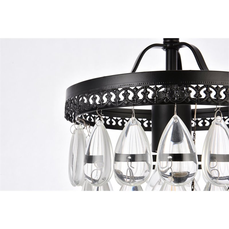 Living District Reese 1-Light Transitional Metal Pendant in Black