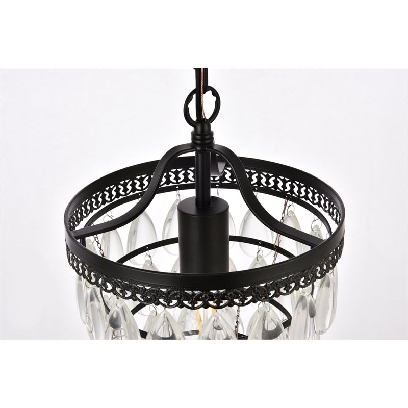 Living District Reese 1-Light Transitional Metal Pendant in Black