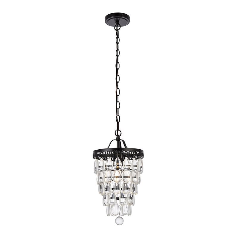 Living District Reese 1-Light Transitional Metal Pendant in Black