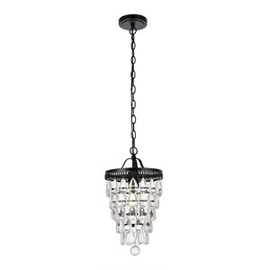Living District Reese 1-Light Transitional Metal Pendant in Black