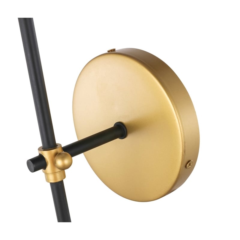 Living District Mel 1-Light Metal & Fabric Wall Sconce in Brass and Black