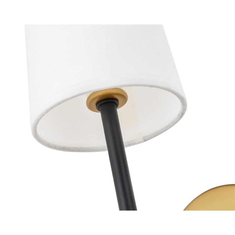 Living District Mel 1-Light Metal & Fabric Wall Sconce in Brass and Black