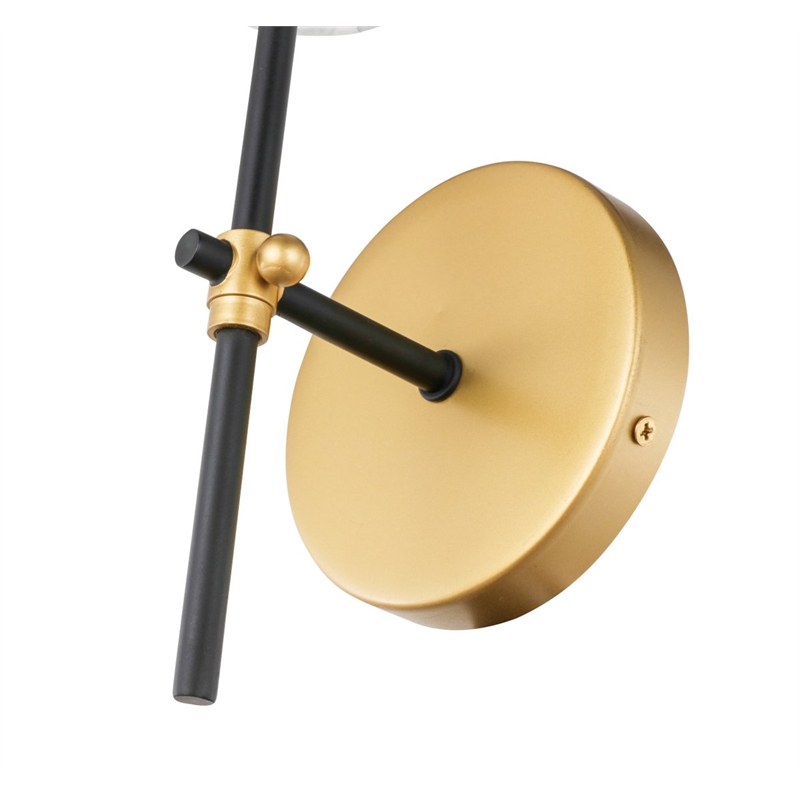 Living District Mel 1-Light Metal & Fabric Wall Sconce in Brass and Black