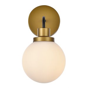 Living District Hanson 1-Light Metal Bath Sconce in Black and Brass